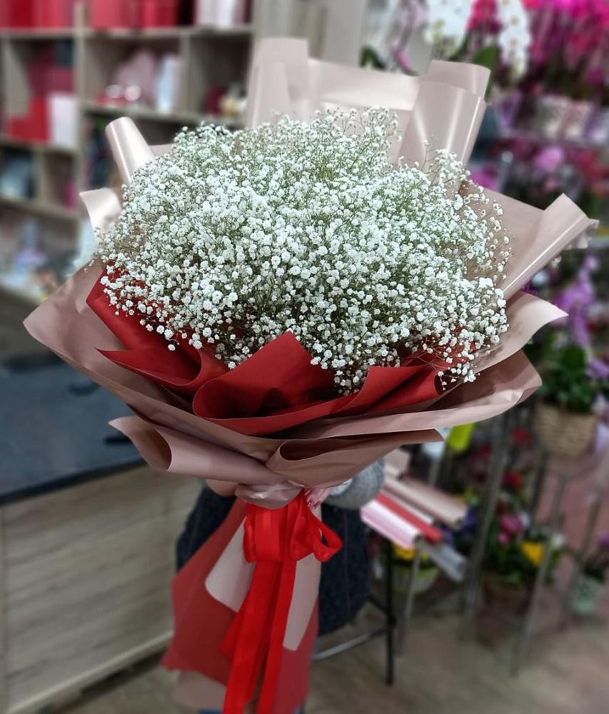 Букет Белые хлопья в Комсомольске-на-Амуре Букет цветов из: Гипсофила в Комсомольске-на-Амуре