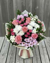 Букет цветов из:  Альстромерии, Гвоздики, Розы и Хризантемы #REPLACE_PRED# Комсомольске-на-Амуре