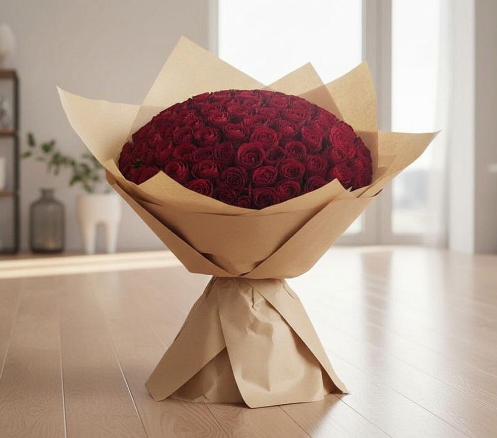 Букет 101 Красная роза в Комсомольске-на-Амуре