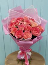 Букет 15 Розовых роз Равель в Комсомольске-на-Амуре